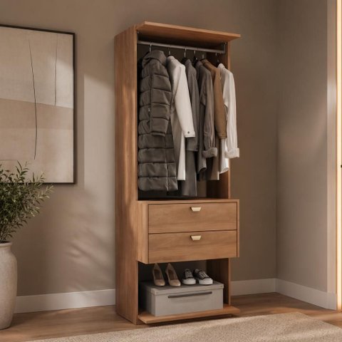 Closet Aberto 2 Gavetas Alasca Freijó Carraro