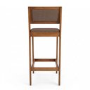 Ver imagem 5 de Kit 04 Banquetas Altas Lenna 99cm em Madeira e Encosto Estofado Linho Marrom - Desk Design