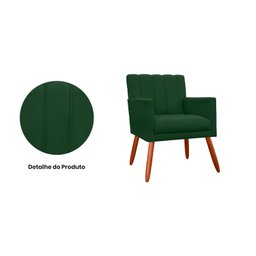 Poltrona Decorativa Cadeira Estofada Sala Cecilia Verde - 3