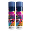 Ver imagem 1 de Tinta Spray 400ml Azul Escuro Uso Geral em Aço Ferro Gesso Couro Cerâmica | Universo | Kit 02 Un