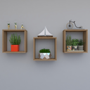 Ver imagem 1 de Kit com 3 Nichos Decoração para Quarto Madeira 30x30x12cm