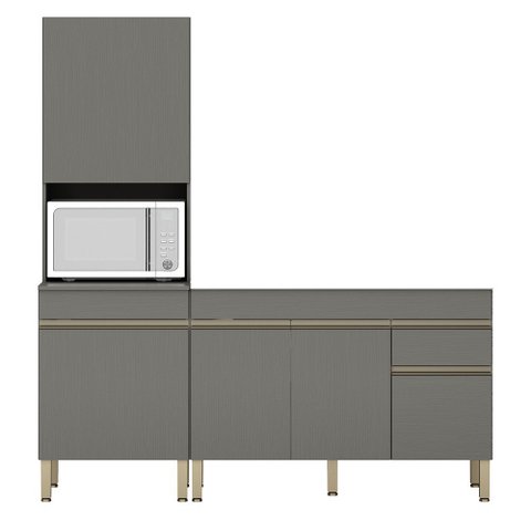 Paneleiro e Balcão Gabinete sem Tampo 150cm Lina K02 Gris - Mpozenato