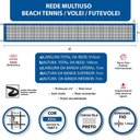 Ver imagem 7 de Rede Multiuso Zaka Volei Beach Futevolei sem banda lateral Azul 9,60m x 1m