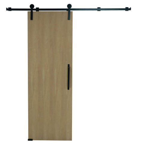 Porta Celeiro de Correr Verniz Kit Preto 210x70