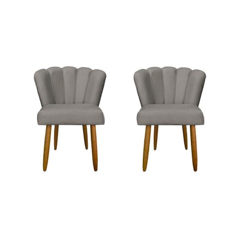 Kit 2 Cadeiras Flor Luxo Mesa de Jantar Moderna Balaqui Decor Capuccino