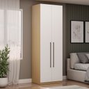 Ver imagem 1 de Guarda Roupa Modulado 80cm com 2 Portas e 3 Gavetas 100%mdf Cor:savana com Branco Fosco