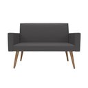 Ver imagem 3 de Kit Sófa 2 Lugares e 2 Poltronas para Sala de Estar Recepção Cinza-escuro