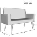 Ver imagem 7 de Kit Sófa 2 Lugares e 2 Poltronas para Sala de Estar Recepção Cinza-escuro