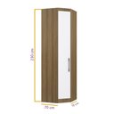 Ver imagem 3 de Guarda Roupa Dormitório Modulado Paris Módulo Canto Diagonal - Luciane 330:Avelã e Branco