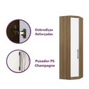 Ver imagem 4 de Guarda Roupa Dormitório Modulado Paris Módulo Canto Diagonal - Luciane 330:Avelã e Branco