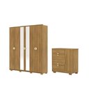 Ver imagem 3 de Kit Guarda Roupa Espeho e Cômoda Sapatelira Bali Nature