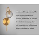 Ver imagem 5 de Arandela Ball Globo de Vidro Fume Dourado Cabeceira Dhora Lup33