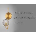 Ver imagem 4 de Arandela Ball Globo de Vidro Fume Dourado Cabeceira Dhora Lup33