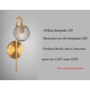 Ver imagem 3 de Arandela Ball Globo de Vidro Fume Dourado Cabeceira Dhora Lup33