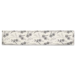 Caminho de Mesa Botânico Floral Azul Marinho em Linho - 40x200cm