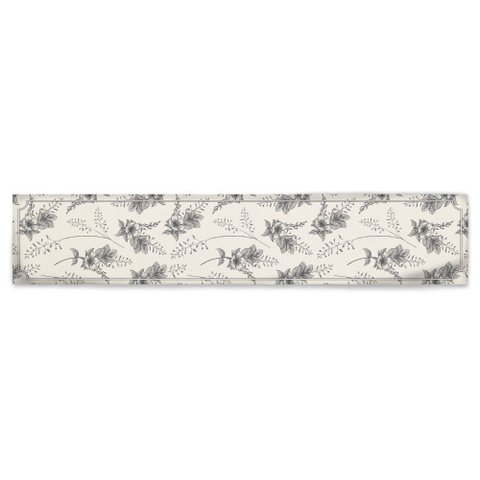 Caminho de Mesa Botânico Floral Azul Marinho em Linho - 40x200cm