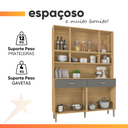 Ver imagem 6 de Armário de Cozinha Compacta 8 Portas 2 Gavetas Golden - Freijó/gris
