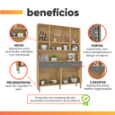 Ver imagem 5 de Armário de Cozinha Compacta 8 Portas 2 Gavetas Golden - Freijó/gris
