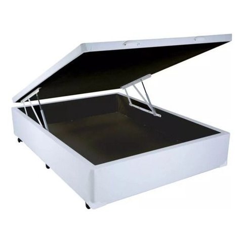 Box Bau Casal Corino Branco 1,38 X 1,88 Pistão a Gás