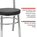 Ver imagem 7 de Conjunto 2 Cadeiras para Sala de Jantar Debrum Cromado/Preto