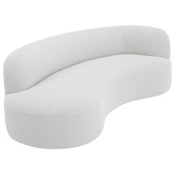 Divã Recamier Orgânico Tokyo 180cm Lado Esquerdo Bouclé Branco - Amarena Móveis - 9