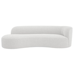 Divã Recamier Orgânico Tokyo 180cm Lado Esquerdo Bouclé Branco - Amarena Móveis - 5