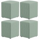 Ver imagem 1 de Kit 04 Puffs Quadrado Decorativo Sala de Estar L02 Linho Verde Menta - Lyam Decor