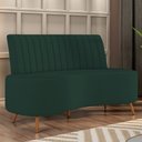 Ver imagem 2 de Sofá 2 Lugares para Sala Living 135cm Pés Palito Tamar K04 Veludo Verde - Mpozenato