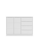 Ver imagem 3 de Conjunto Infantil Guarda Roupa e Cômoda Jade 3 Portas Giratória 4 Gavetas MDF Branco Sal Movelaria