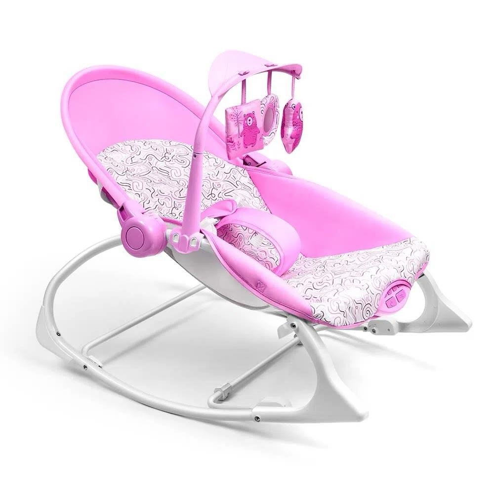 Cadeira de Descanso e Balanço para Bebês - Até 18 kg - Seasons - Rosa - Multikids Baby - 2