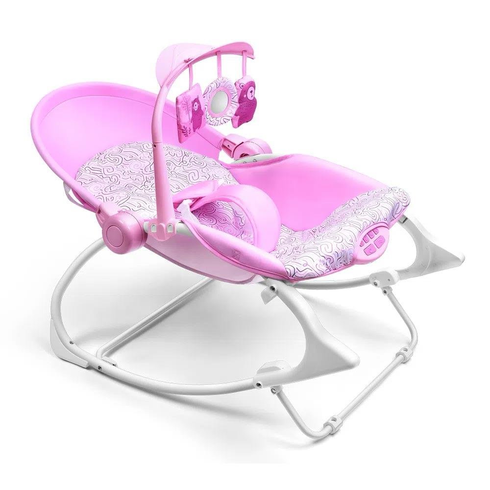 Cadeira de Descanso e Balanço para Bebês - Até 18 kg - Seasons - Rosa - Multikids Baby - 3