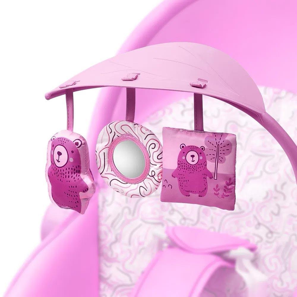 Cadeira de Descanso e Balanço para Bebês - Até 18 kg - Seasons - Rosa - Multikids Baby - 7