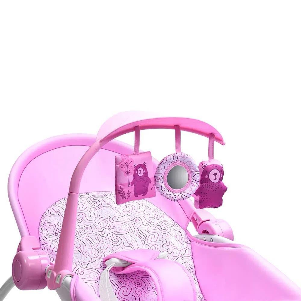 Cadeira de Descanso e Balanço para Bebês - Até 18 kg - Seasons - Rosa - Multikids Baby - 8