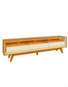 Ver imagem 2 de Rack Home para TV 85 Polegadas Sala Pés Madeira Tunísia Cor:Off-White e Madeira