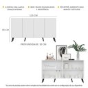 Ver imagem 4 de Aparador Buffet Retrô Multimóveis Veneza 4 Portas FG3556 Branco/Preto