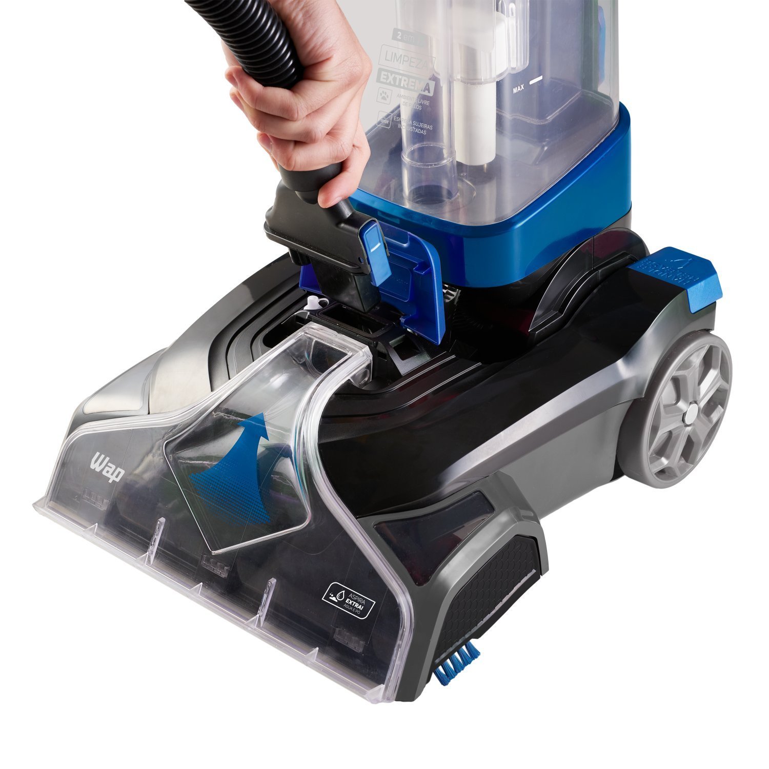 Extratora e Higienizadora Vertical WAP Power Cleaner PRO Sofás Tapetes e Carpetes 220V Azul - 15