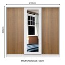 Ver imagem 3 de Guarda Roupa Casal 100% Mdf Madesa Eros 3 Portas de Correr com Espelho - Branco/rustic/branco