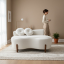 Ver imagem 2 de Namoradeira Sofá Feijão Lounge 120cm Orgânica Linho Bege