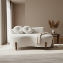 Ver imagem 1 de Namoradeira Sofá Feijão Lounge 120cm Orgânica Linho Bege