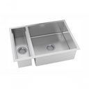 Ver imagem 1 de Cuba Dupla de Embutir Quadratino Reversível com Canal 450 Aço Inox Escovado - Debacco