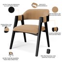 Ver imagem 4 de Kit 4 Cadeiras Sala de Jantar Estar Living Estofada Suran L02 Preto Bouclê Mostarda - Lyam Decor