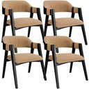 Ver imagem 1 de Kit 4 Cadeiras Sala de Jantar Estar Living Estofada Suran L02 Preto Bouclê Mostarda - Lyam Decor