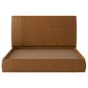 Ver imagem 4 de Cama Queen Flutuante com Cabeceira 160cm Lyra Sintético Camel S05 - Mpozenato