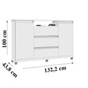 Ver imagem 4 de Cômoda Atenas Sapateira 2 Portas e 3 Gavetas Branco para Quarto