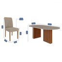 Ver imagem 3 de Mesa de Jantar 6 Lugares Ester Fernanda com Vidro Cinamomo/off White/bege - Cimol