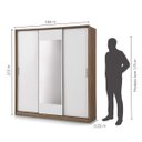 Ver imagem 4 de Guarda-Roupa Casal com Espelho 3 Portas de Correr Muriqui CabeCasa MadeiraOriginals