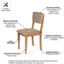 Ver imagem 6 de Mesa de Jantar Redonda Montreal Bran/jade com 4 Cadeiras Estofadas Ella Marrom Claro