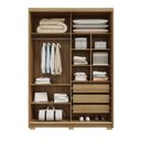 Ver imagem 3 de Guarda Roupa Roupeiro Dubai Infinity 2 Portas de Correr 3 Gavetas Nature Camarim Alasca Vila Rica