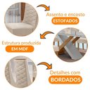 Ver imagem 7 de Mesa Sala de Jantar Carol 180cm e 6 Cadeiras Safira Moderna Veludo Creme/off White/imbuia