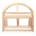 Ver imagem 1 de Janela de Madeira Vitro Basculante em Arco Padrão Cedro Batentes de 14 Cm-0.60(l)x0.60(a)